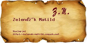 Zelenák Matild névjegykártya
